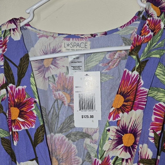 L*Space Purple Wrap Tie Front Sundress - Picture 3 of 6